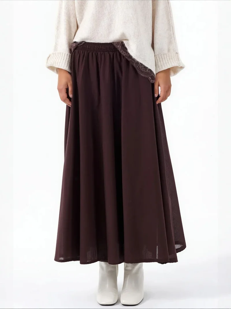 بوسيم BUSEM High-Waist A-Line Midi Skirt