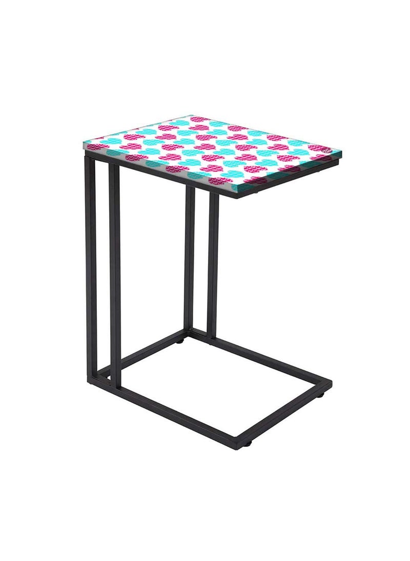 Nutcase Nutcase Design C Shaped Side Table for Laptop Work on Sofa CouchStudy Breakfast Snack Serving End Tables for Living Room Bedroom Hearts Pink and Blue  - Image 1