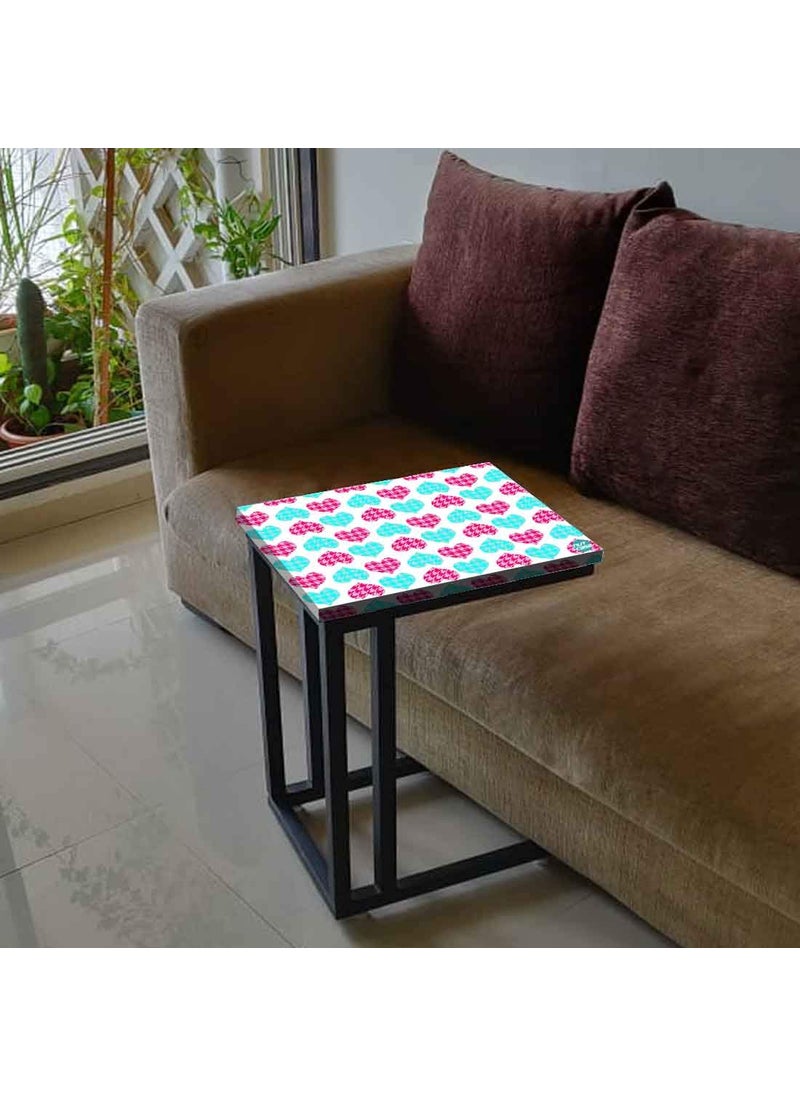 Nutcase Nutcase Design C Shaped Side Table for Laptop Work on Sofa CouchStudy Breakfast Snack Serving End Tables for Living Room Bedroom Hearts Pink and Blue  - Image 5