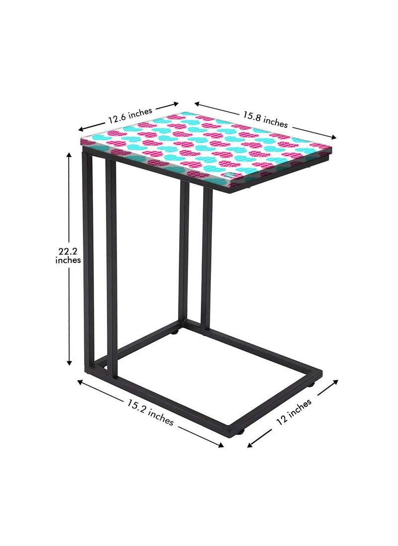 Nutcase Nutcase Design C Shaped Side Table for Laptop Work on Sofa CouchStudy Breakfast Snack Serving End Tables for Living Room Bedroom Hearts Pink and Blue  - Image 4