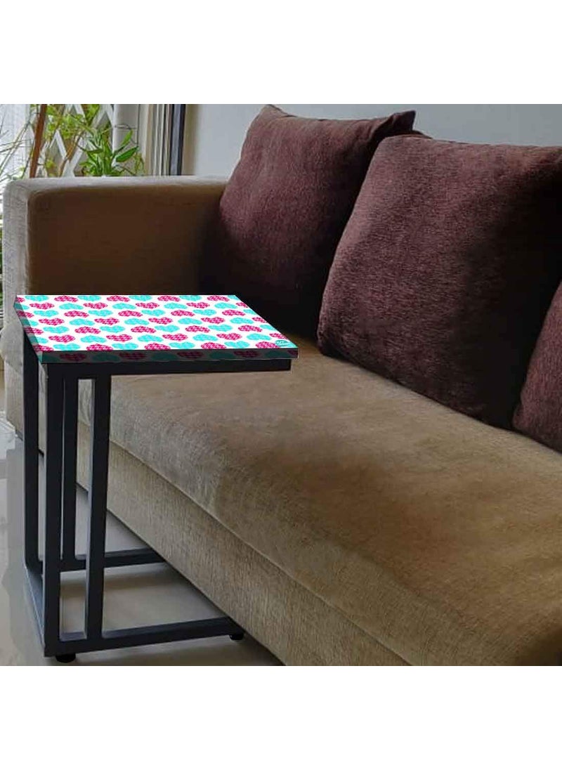 Nutcase Nutcase Design C Shaped Side Table for Laptop Work on Sofa CouchStudy Breakfast Snack Serving End Tables for Living Room Bedroom Hearts Pink and Blue  - Image 2