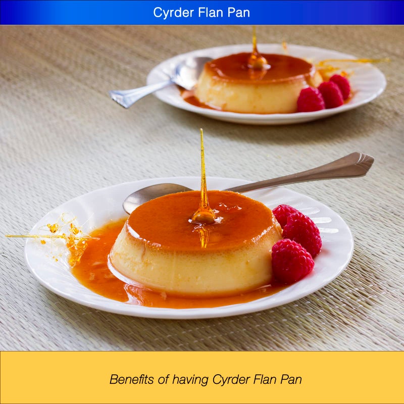 Cyrder Stainless Steel Flan Pan, 63 oz Flanera Mold Cooker for Baking, Compatible with Instant Pot 3 6 8qt, Custard Pan, Flan dish with lid, Tart pan, Round fluted dish, oven dishwasher safe - Image 4