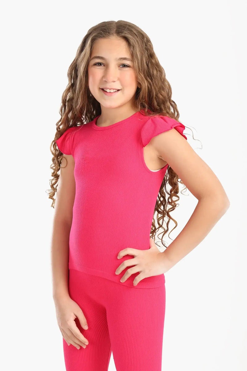 Carina Girly Ribbed Ruffle Top - Image 3