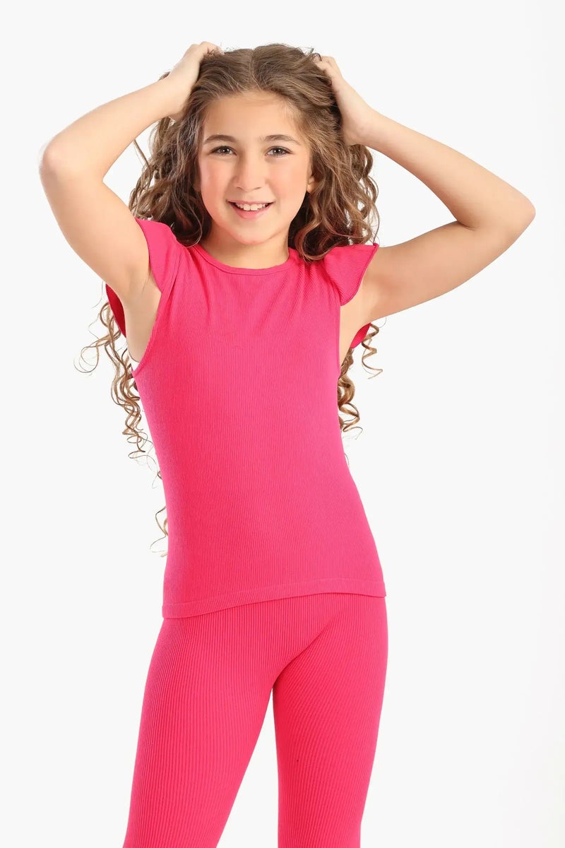 Carina Girly Ribbed Ruffle Top - Image 1