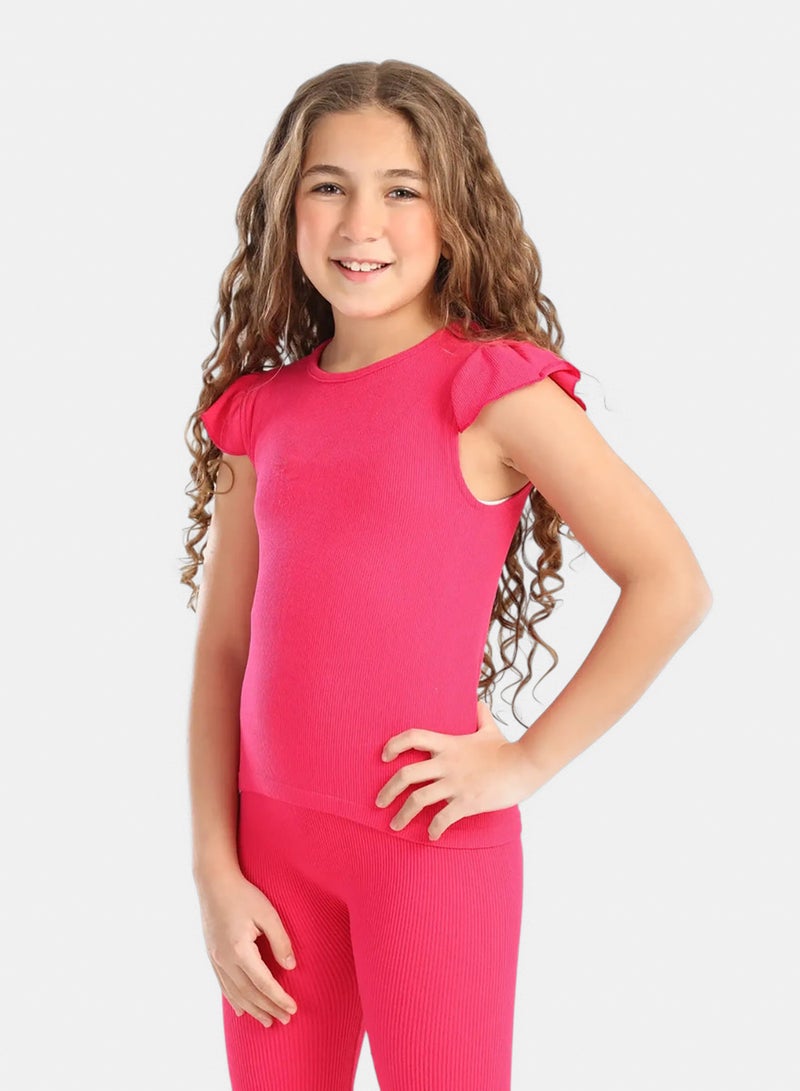 Carina Girly Ribbed Ruffle Top - Image 3
