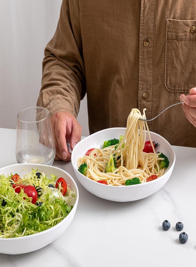 ZAROCRUS Melamine Pasta Bowl Set, Set of 6, Large 9'' and 40 OZ Salad Bowls Set, Shatterproof Dinner Bowl, Serving Bowls for Soup, Fruits, Lightweight and Unbreakable Bowls Set, Matte White - Image 3