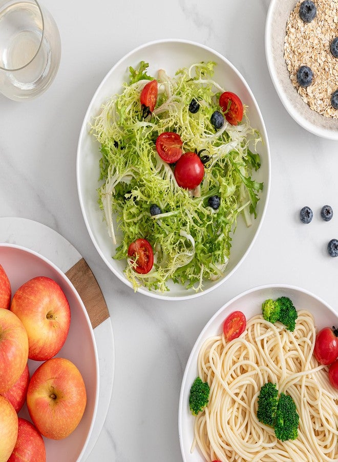ZAROCRUS Melamine Pasta Bowl Set, Set of 6, Large 9'' and 40 OZ Salad Bowls Set, Shatterproof Dinner Bowl, Serving Bowls for Soup, Fruits, Lightweight and Unbreakable Bowls Set, Matte White - Image 2