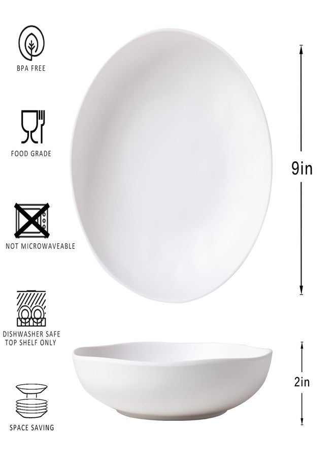 ZAROCRUS Melamine Pasta Bowl Set, Set of 6, Large 9'' and 40 OZ Salad Bowls Set, Shatterproof Dinner Bowl, Serving Bowls for Soup, Fruits, Lightweight and Unbreakable Bowls Set, Matte White - Image 5