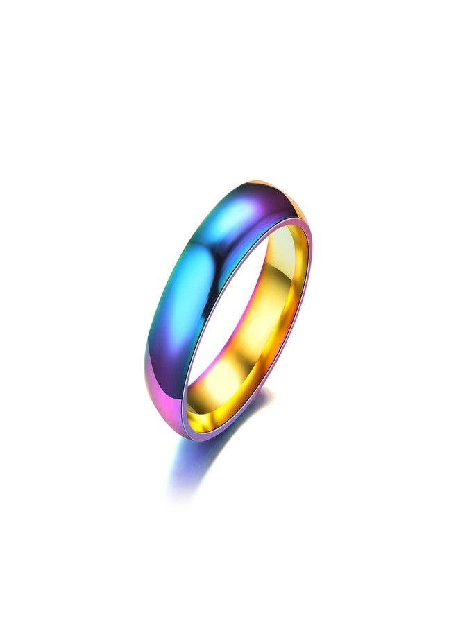 Xusamss Fashion Simple Colorful Stainless Steel Band Ring(Color(9)) - Image 1