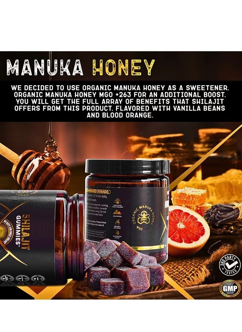 Shilajit RX - Organic SHILAJIT Gummies by | Organic Pomegrenate Oil Flavor | Cane Sugar Free, Sweetened by Organic Manuka Honey | Clean Formula | Heart & Brain, Cellular Health 30 Healthy Gummies - Image 1