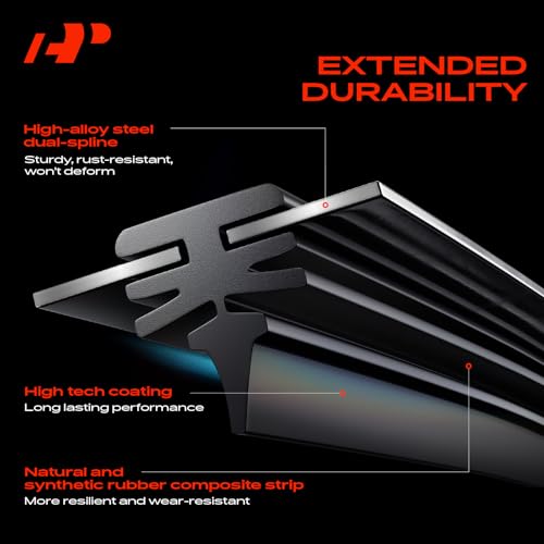 A-Premium Pack of 2 Windshield Wiper Blades with Wear Indicator & Towel - Compatible with Cadillac CTS, CTS-V & Lincoln MKX, Nautilus & Chevrolet Trailblazer RS - 24" and 18", TLP/TL2 Connector - Image 5