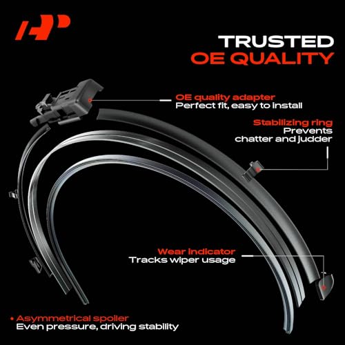 A-Premium Pack of 2 Windshield Wiper Blades with Wear Indicator & Towel - Compatible with Cadillac CTS, CTS-V & Lincoln MKX, Nautilus & Chevrolet Trailblazer RS - 24" and 18", TLP/TL2 Connector - Image 4