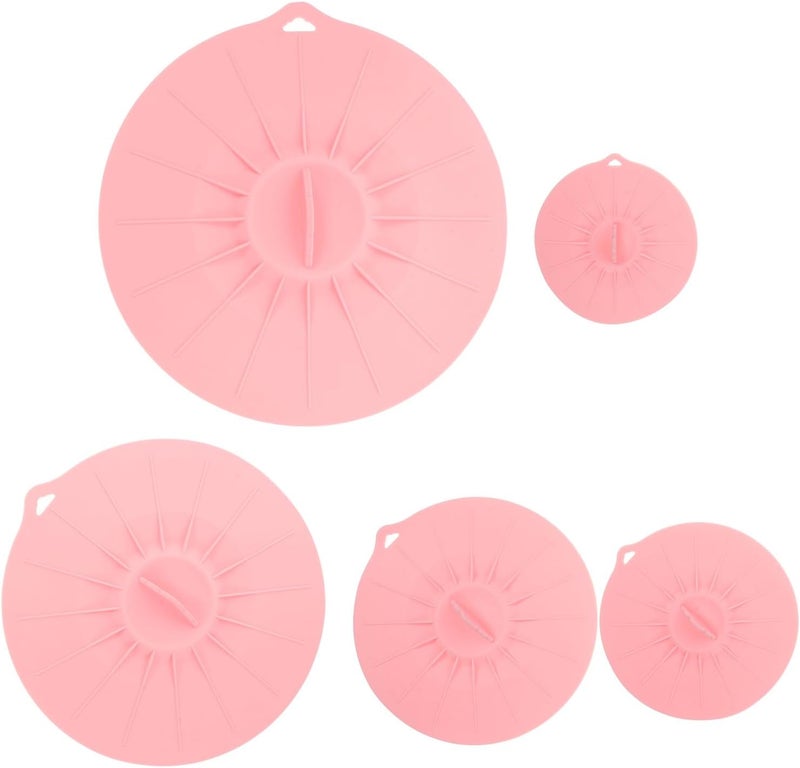 Silicone Bowl Covers Set of 5 Microwave Safe Universal Silicone Lids for Food Storage Reusable Suction Seal Lids for Bowls and Pots - Image 1