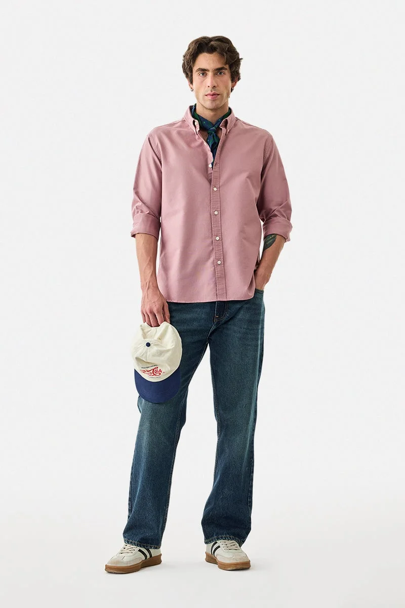 SNITCH Pink Solid Long Sleeve Regular Fit Shirt