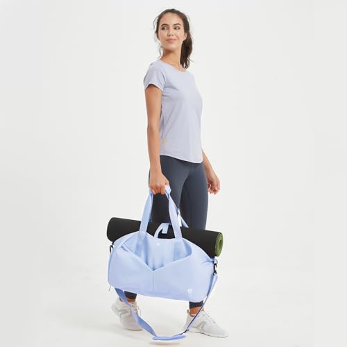 Ceneda 20" Gym Bag for Women with Wet Pocket & Shoe Compartment, Lightweight Duffel Waterproof Carry On Duffle for Travel, Yoga, Overnight (Light Blue) - Image 2