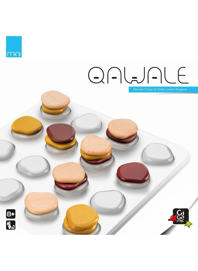Gigamic Qawale Mini: Logic Game - 2 Players, Age 8+, 1 Game Board, 8 Pebbles - Image 2