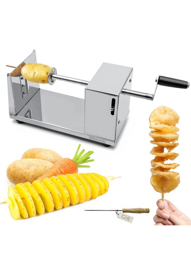 RioRand Manual Stainless Steel Twisted Potato Slicer Spiral Potato Cutter French Fry Graters Potato Tornado Twister - Image 1