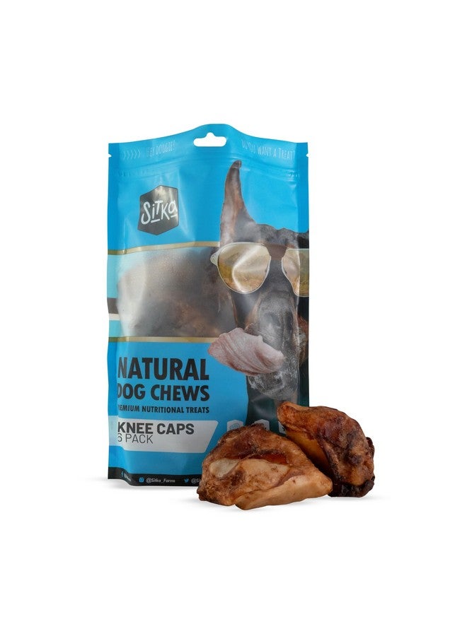 SITKA Farms Beef Knee Caps Smoked Premium Dog Bones  6 Count  100% Natural Long Lasting Low Fat Bone  High Protein Dog Treats For Aggressive Chewers  Meaty Bone - Image 1