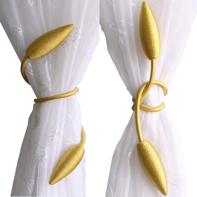 Valea Home Valea Home 2Pack Creative Curtain Tiebacks Random Modelling Curtain Holdbacks Eelicate Simple Type Gold