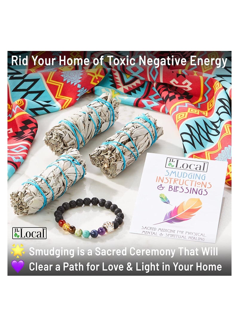 JL Local White Sage Smudge Sticks Bundles Gift Set - California Sage - Smudging & Cleansing Wands (3 Pack) - Image 2