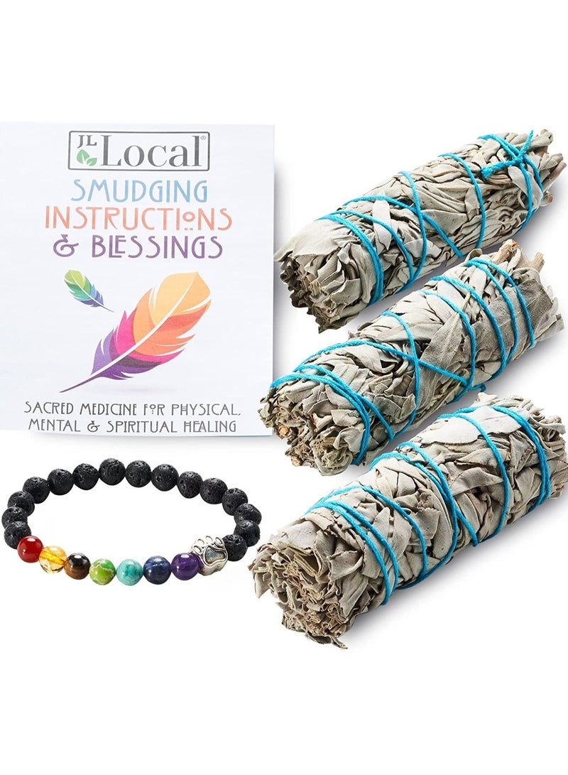 JL Local White Sage Smudge Sticks Bundles Gift Set - California Sage - Smudging & Cleansing Wands (3 Pack) - Image 3