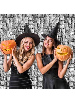 Irenare Stone Wall Tablecloths Medieval Themed Party Decorations Supplies Disposable Plastic Brick Stone Tablecloth Castle Brick Wall Table Covers For Halloween Birthday Party Favors(108 X 54 Inch 1 Pack)  - Image 4