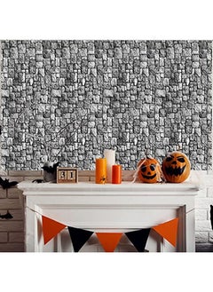 Irenare Stone Wall Tablecloths Medieval Themed Party Decorations Supplies Disposable Plastic Brick Stone Tablecloth Castle Brick Wall Table Covers For Halloween Birthday Party Favors(108 X 54 Inch 1 Pack)  - Image 5