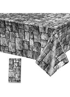 Irenare Stone Wall Tablecloths Medieval Themed Party Decorations Supplies Disposable Plastic Brick Stone Tablecloth Castle Brick Wall Table Covers For Halloween Birthday Party Favors(108 X 54 Inch 1 Pack)  - Image 1