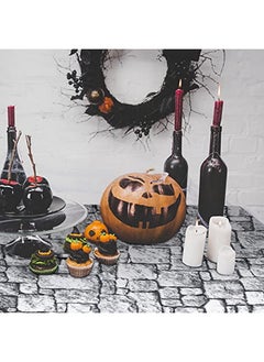 Irenare Stone Wall Tablecloths Medieval Themed Party Decorations Supplies Disposable Plastic Brick Stone Tablecloth Castle Brick Wall Table Covers For Halloween Birthday Party Favors(108 X 54 Inch 1 Pack)  - Image 3