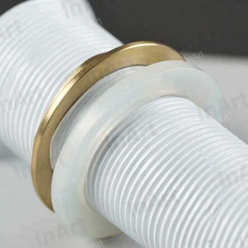 InArt Brass Pop Up Waste Coupling 32MM White Matt, Easy Press Anti-Foul for Table Top Basin, Fits All Basins, Brass, 7 Inch - (White 2) - Image 5