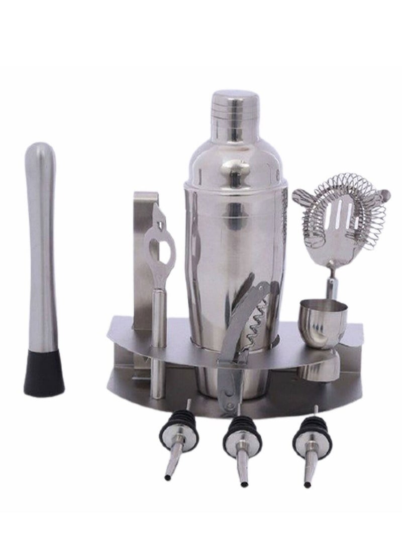 MIBRU 11pcs Cocktail Set Boston Shaker Mixer Stainless Steel Drink Making Tool Kit for Home Bar Use multicolour  - Image 2