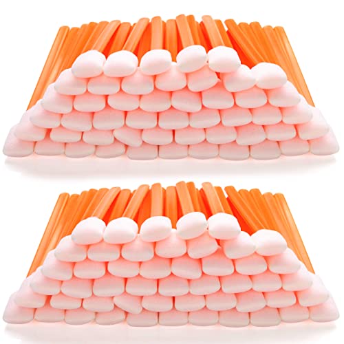 AAwipes Foam Swab Sticks (100 pcs Large Rectangular Foam Tips, 5.25", Orange) Cleanroom Cleaning Swab Sponge Stick for Inkjet Printer, Optical Instruments, Car Detailing - Image 1