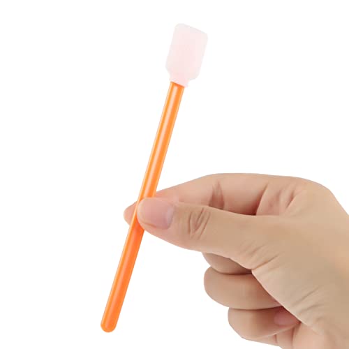 AAwipes Foam Swab Sticks (100 pcs Large Rectangular Foam Tips, 5.25", Orange) Cleanroom Cleaning Swab Sponge Stick for Inkjet Printer, Optical Instruments, Car Detailing - Image 5