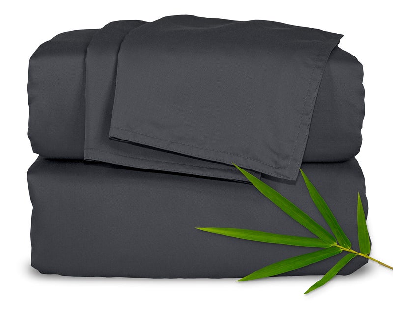 Pure Bamboo Full Sheets by Pure Bamboo Genuine 100 Organic Viscose Derived from Bamboo Bed Sheet Set Luxuriously Soft  Cooling Double Stitching Lifetime Quality Promise Full Charcoal 