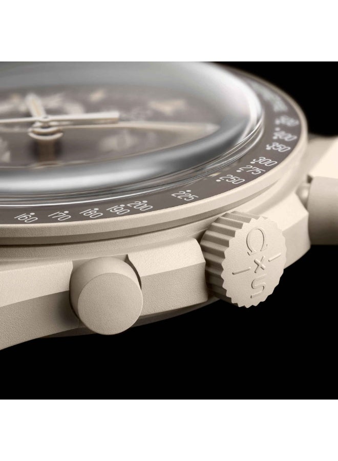 Swatch مون سواتش بيولوجي سيراميك مهمة على الأرض صحراء SO33T103 - 42 مم - بيج/بني - Image 3