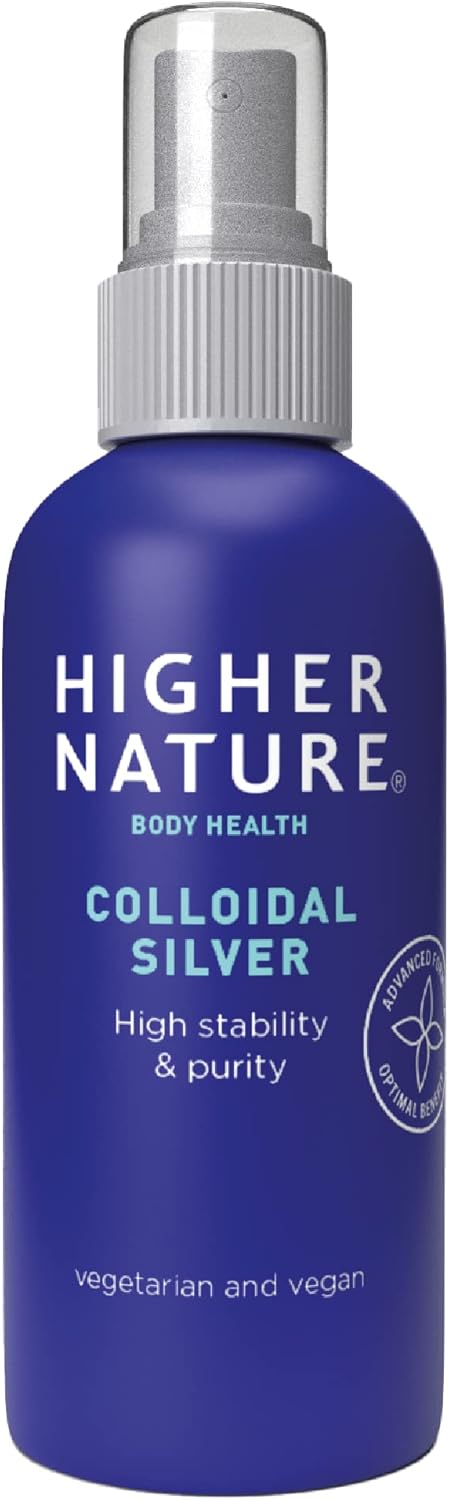 Higher Nature Colloidal Silver Purified Water with Premium Grade Silver Antiseptic Spray Disinfectant Spray Colloidal 15ml - Image 1
