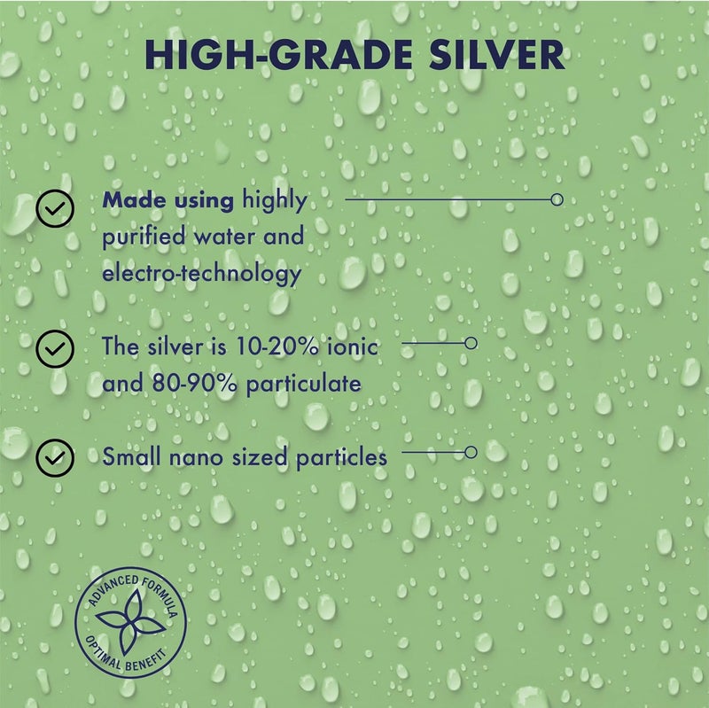 Higher Nature Colloidal Silver Purified Water with Premium Grade Silver Antiseptic Spray Disinfectant Spray Colloidal 15ml - Image 3