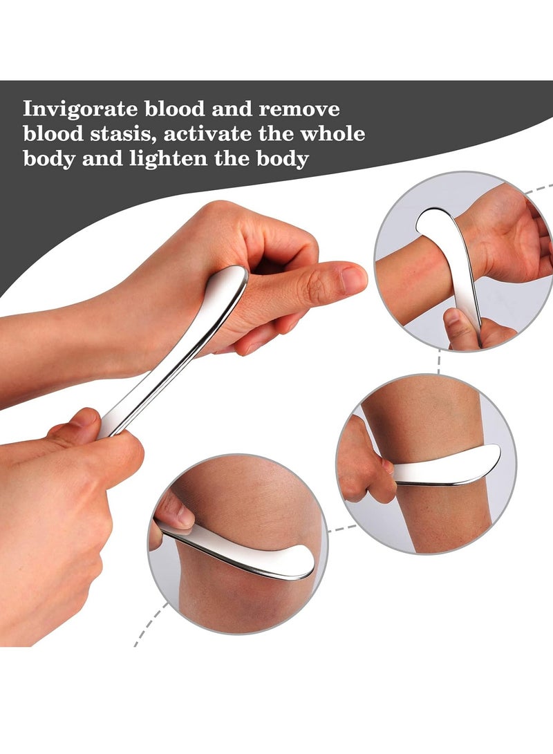 Loquat Guasha Massage Tool, Grade Stainless Steel Scraping Tool for Soft Tissue Upgrade Physical Therapy Stuff,Used for Back, Legs, Arms,Neck,Shoulder, Gua sha Tool - Image 4