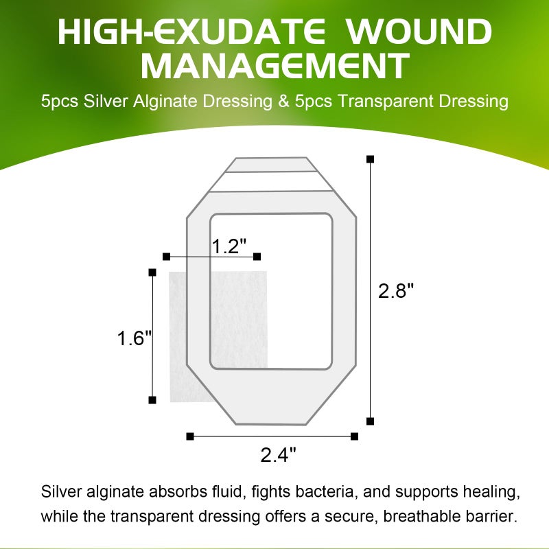 OPTITEKNIK Manuka Honey Gauze Dressing 3x4cm 5pcs, Silver Alginate Dressing 3x4cm 5pcs, Waterproof Transparent Adhesive Bandage 6x7cm 10pcs, Wound Care Kit for Small Burns, Cuts, and Abrasions - Image 5