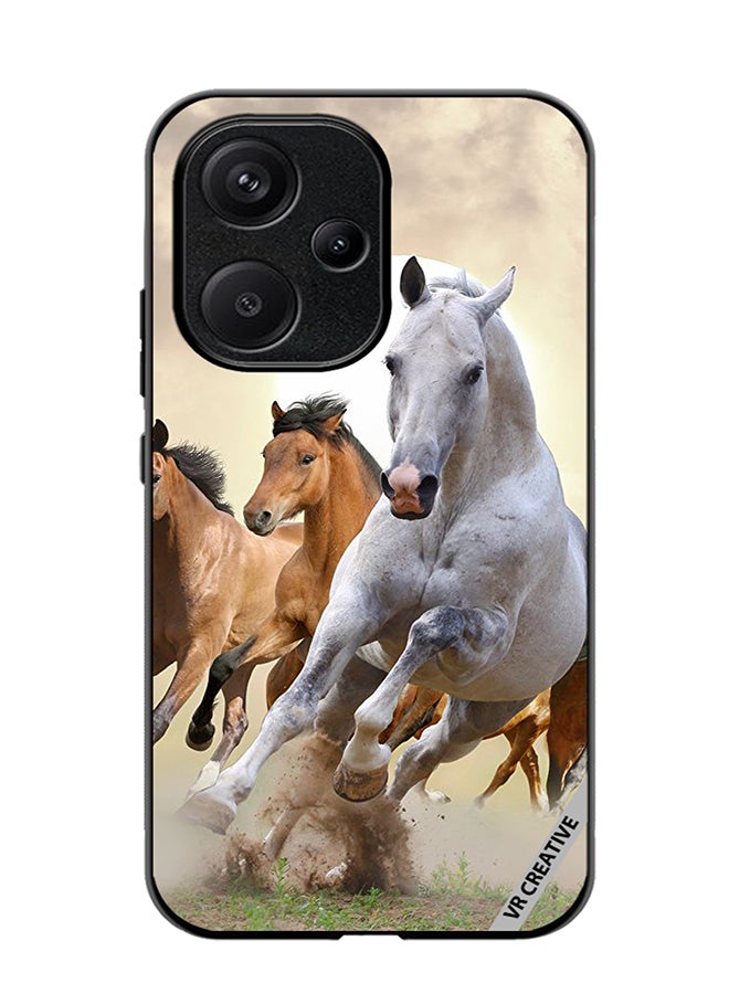 VR CREATIVE Protective Case Cover For Xiaomi Redmi 13C 5G Running Horses Design Multicolour - Image 1