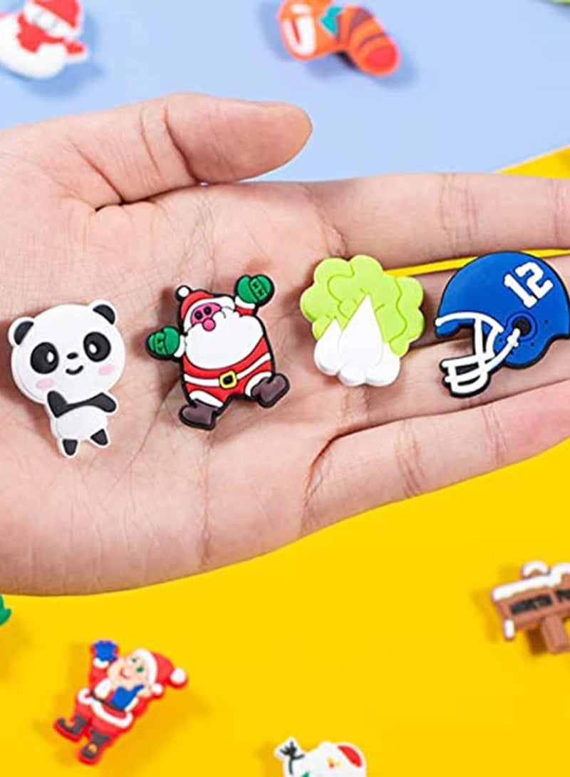 Rubber Shoe Charms Fit for Shoes Sandals and Wristband Bracelet Decoration 100 Pcs Different Shape Unisex-Adult Shoe Charms Party Birthday Gift for Kids and Teens Favorite Present - Image 3