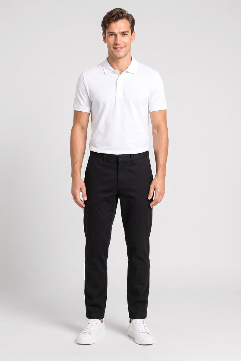 Lyle & Scott Men Regular Fit Solid Chino Pants, Black - Image 2