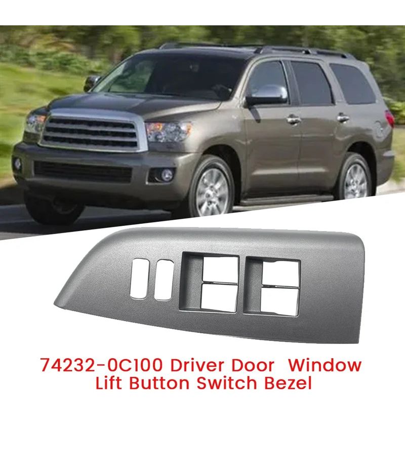 Silvery Grey Driver Window Switch Bezel For Toyota Sequoia 2010 2018 - Image 1