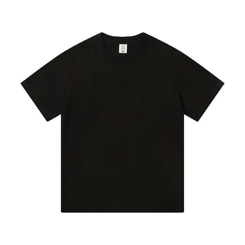 Tide brand 210g 7A antibacterial cool liquid ammonia cotton t-shirt team uniform solid color round neck short sleeve logo Black