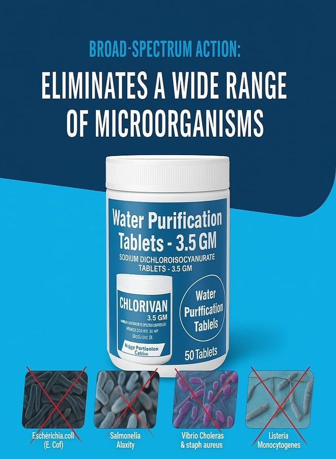Eversys Chlorine Tablets for Water Tanks, Overhead & Underground Water Tanks - Premium Water Purification Tablets Kills Bacteria and Prevents Algae - Pack of 50 Tablets for 50000 Ltrs (Chlorine Tablets) - Image 4