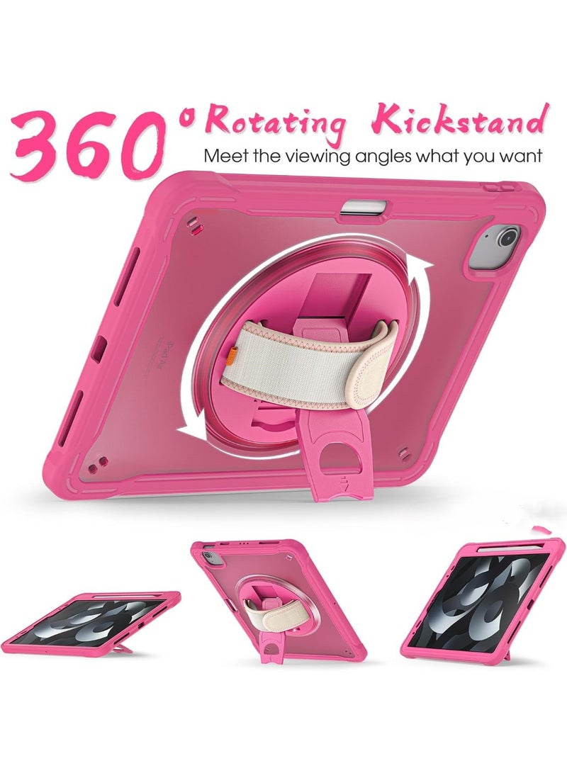 Case for iPad Air 11 inch M3/M2(2025/2024) and Air 5th/4th Generation 10.9‘’ & Pro 11inch 4th/3rd/2nd/1st(22/21/20/18) Cover with Pencil Holder,Screen Protector,Hand Stand, pen, Pink - Image 2
