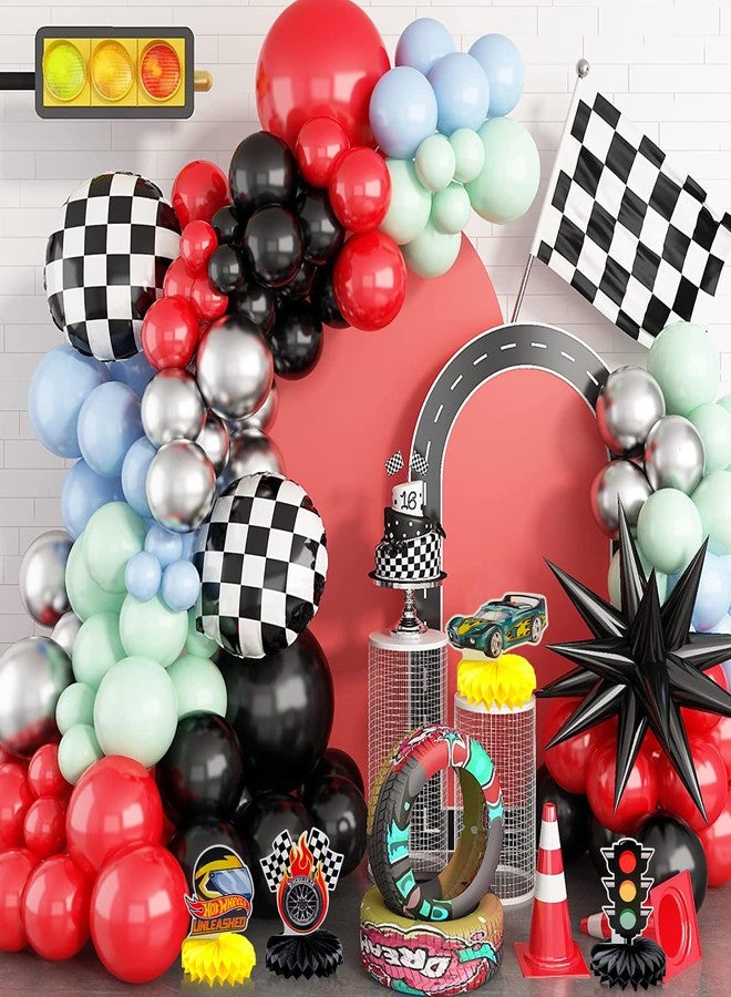 JLNGTHONG 9 Pcs Race Car Birthday Party Decorations, Party Table Topper Honeycomb Centerpieces for Car Themed Birthday Christmas Party (Car Theme) - Image 3