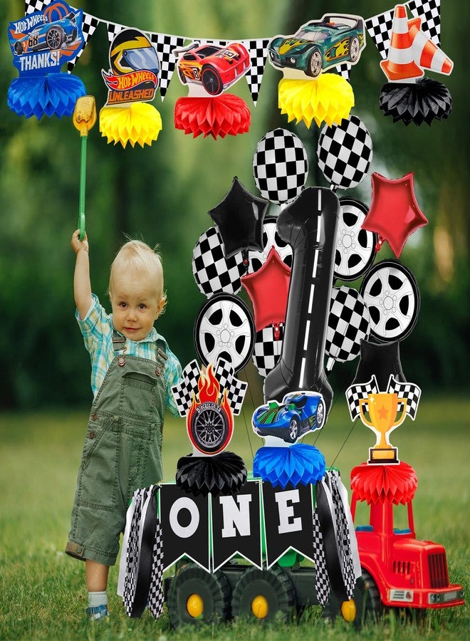 JLNGTHONG 9 Pcs Race Car Birthday Party Decorations, Party Table Topper Honeycomb Centerpieces for Car Themed Birthday Christmas Party (Car Theme) - Image 4