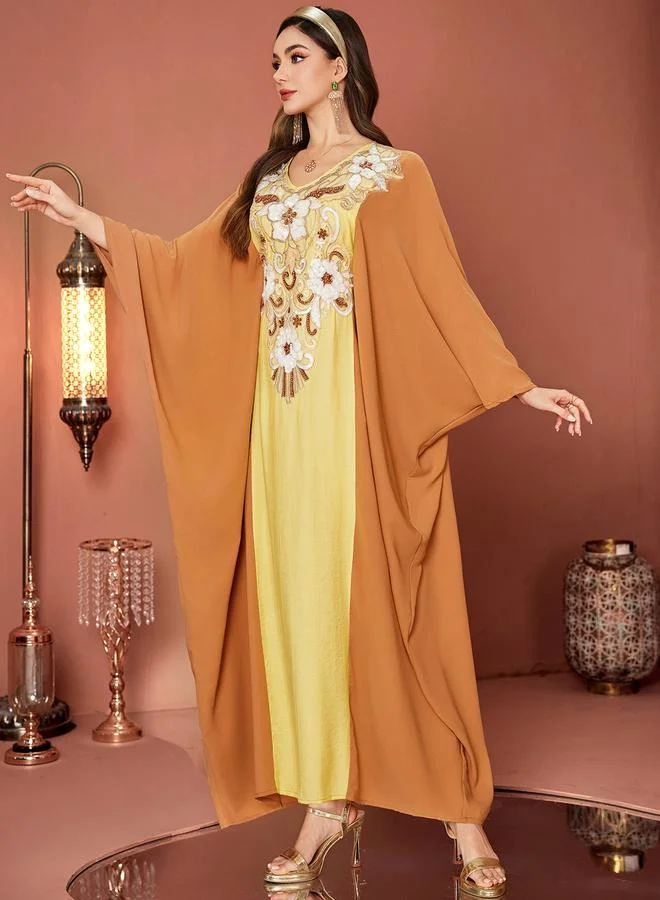 تايك تو جلابية مزينة برقع زهور