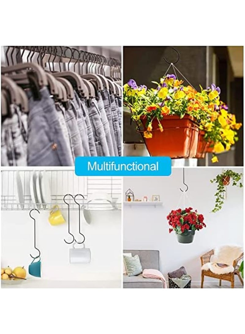 SYOSI Heavy Duty S Hooks, for Hanging Long S Hooks Rustproof Tree Branch Hook for Kitchenware, Plants,Clothing Store, Garden S Hook,Hotels,Hovel and workshops,Stainless Steel(5-Pack Black) - Image 3